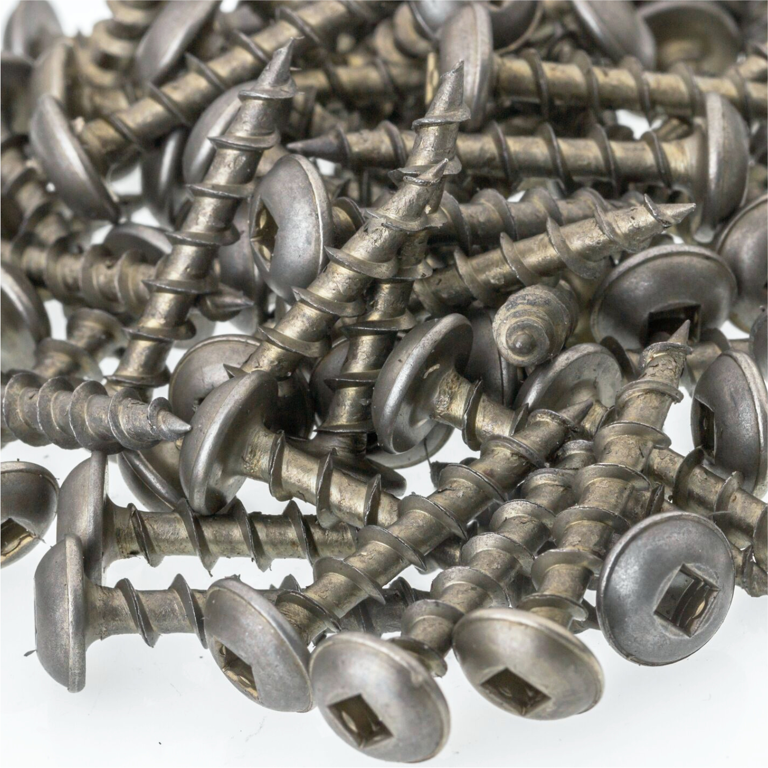 8 X 1" Square Round Washer Head Screws, Deep / Coarse Thread , Plain